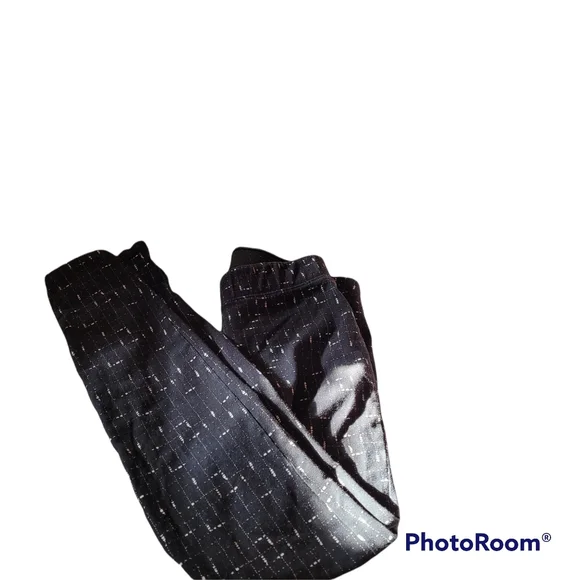 Old Navy Stretch Thick Leggings Black and White SP Elastic Waist - Picture 2 of 4